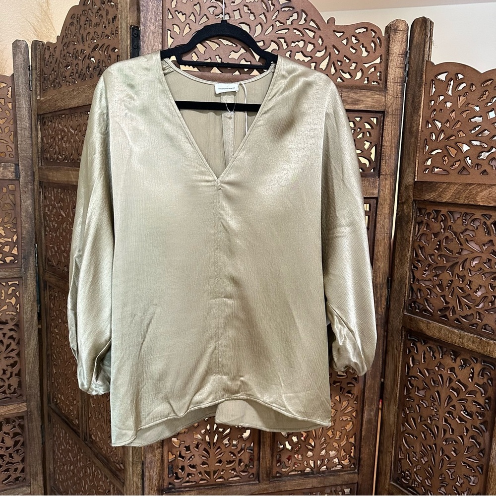 NEW By Malene Birger Piamontes Satin Golden Blouse size 38 or M‎ - Picture 8 of 12